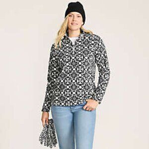 Lands End Anyweather Fleece Quarter Zip Pullover Petite M